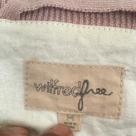 Wilfred Free Pink Brown Striped Long Sleeve Crewneck Pullover Sweater Size M - Picture 2 of 4